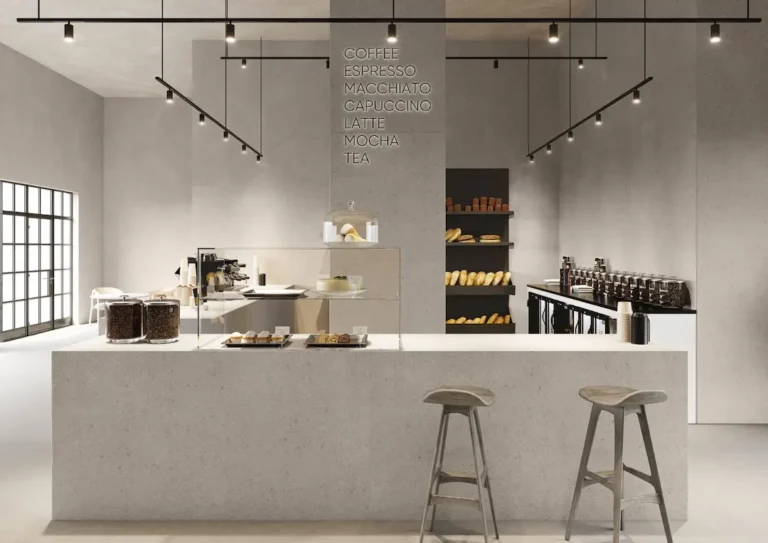 Cafeteria con encimera de marmol