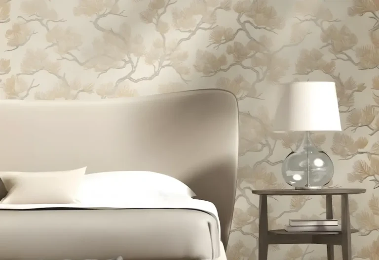 Cama Con Pared Papel Pintado