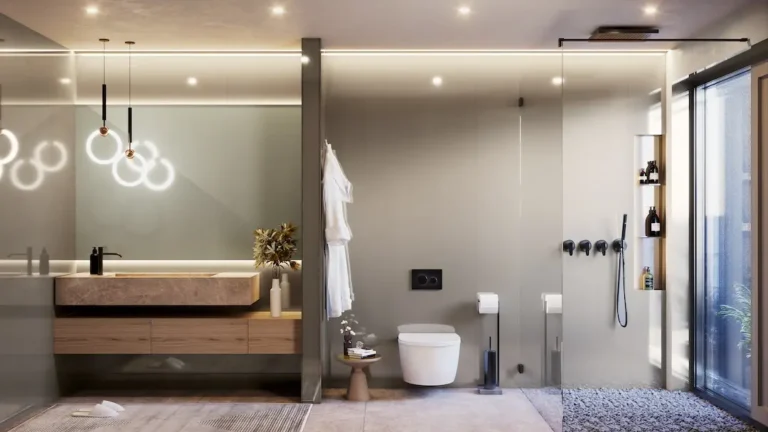Cuarto de baño con placas lisas