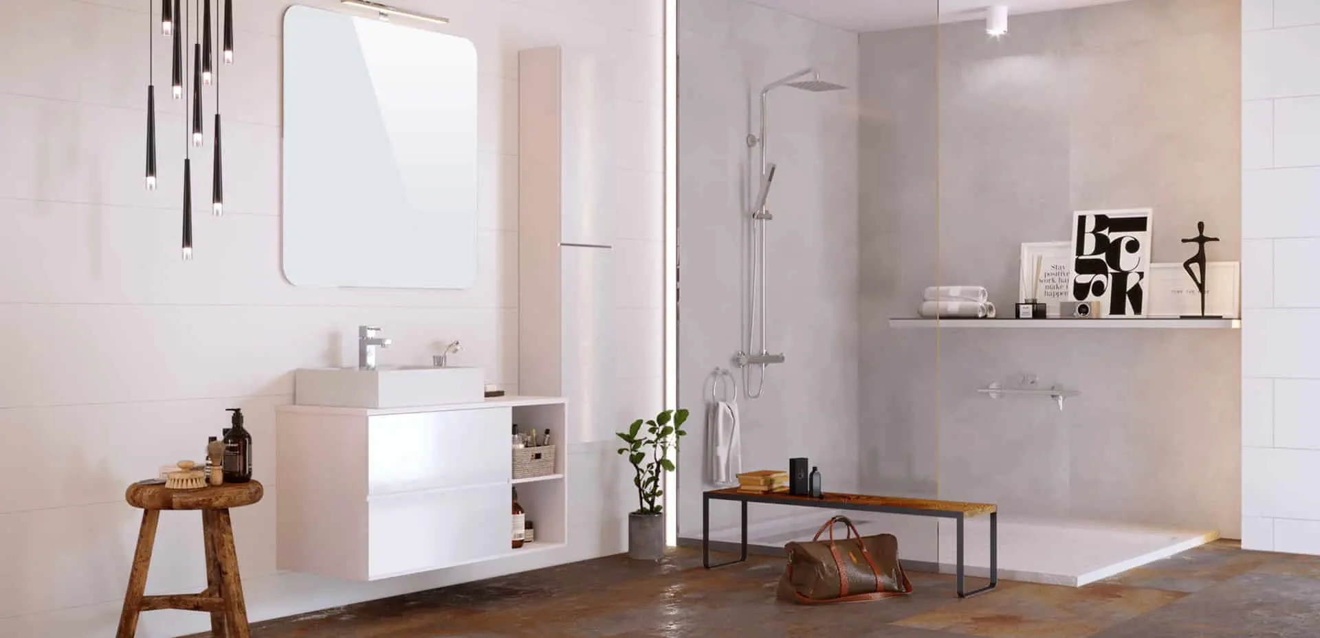 Aseo con placas decorativas resistentes al agua Kl23 ambiente